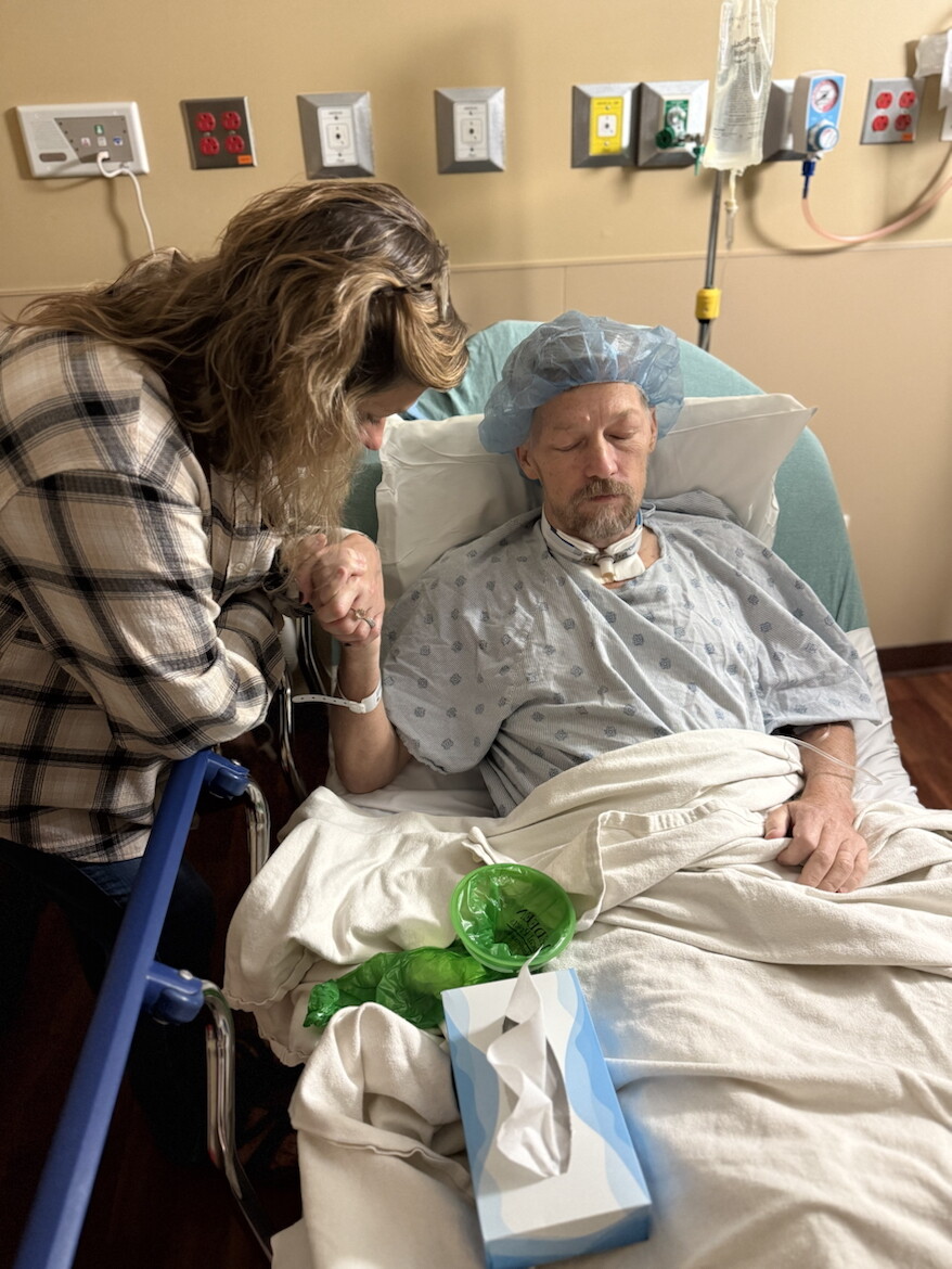 Trevor Polder with wife Angela right before going in for Feeding Tube